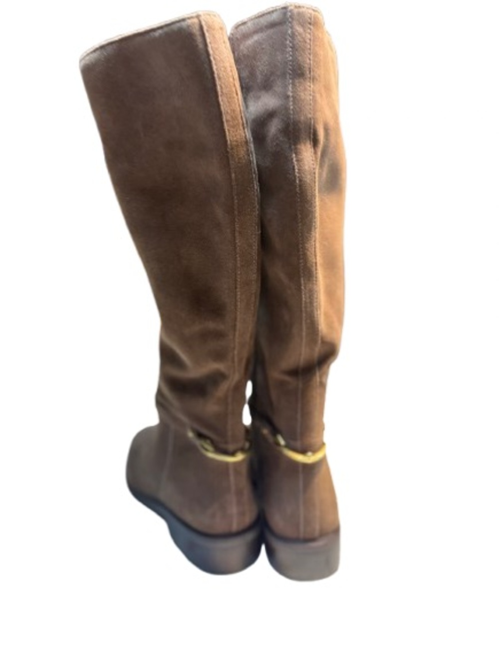 Vince Camuto Adria Suede Link Hardware Tall Riding Boots Womens 10 - Picture 2 of 14